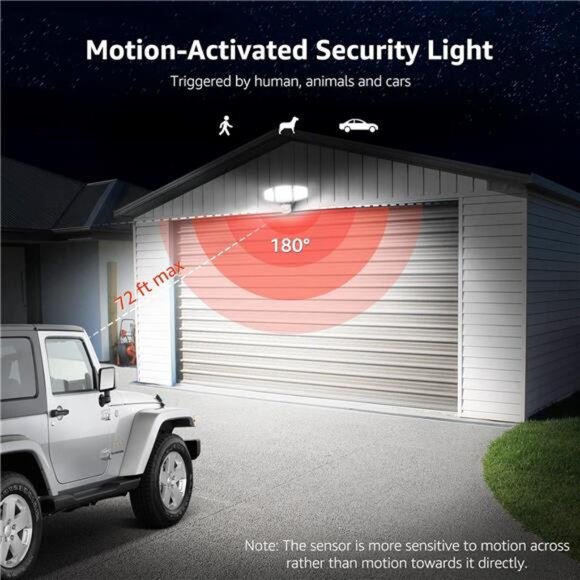 LED Security Lights, Outdoor Motion Sensor Light, Flood Lights with 3 Adjustable - Picture 3 of 7